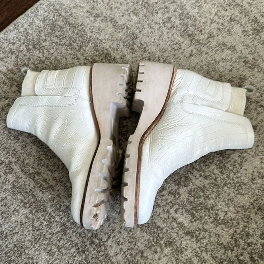 DOLCE VITA Cafe Patent Huey Ivory Booties 10